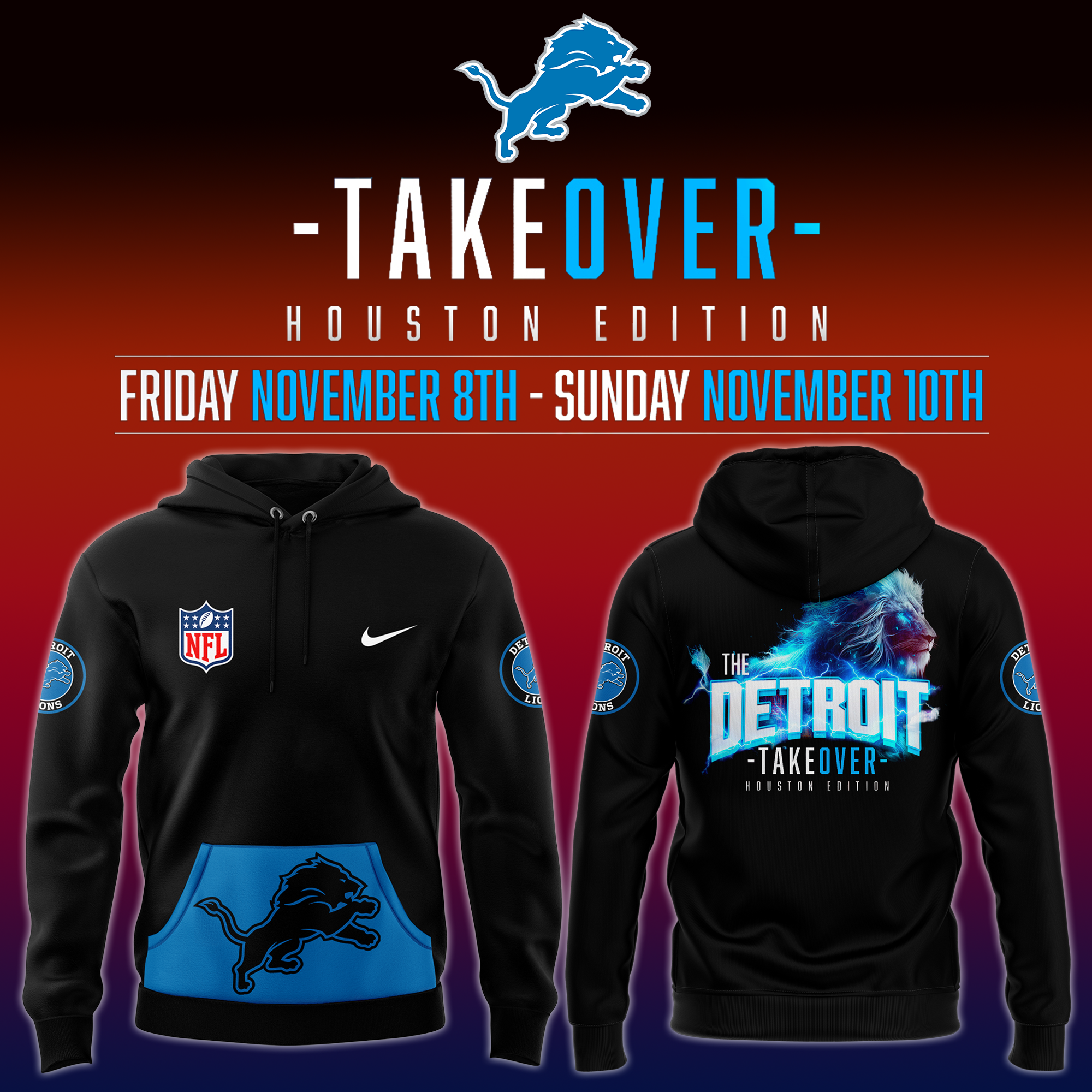 Detroit Lions Take Over Hoodie - Famjoys Detroit Lions Take Over Hoodie - Famjoys