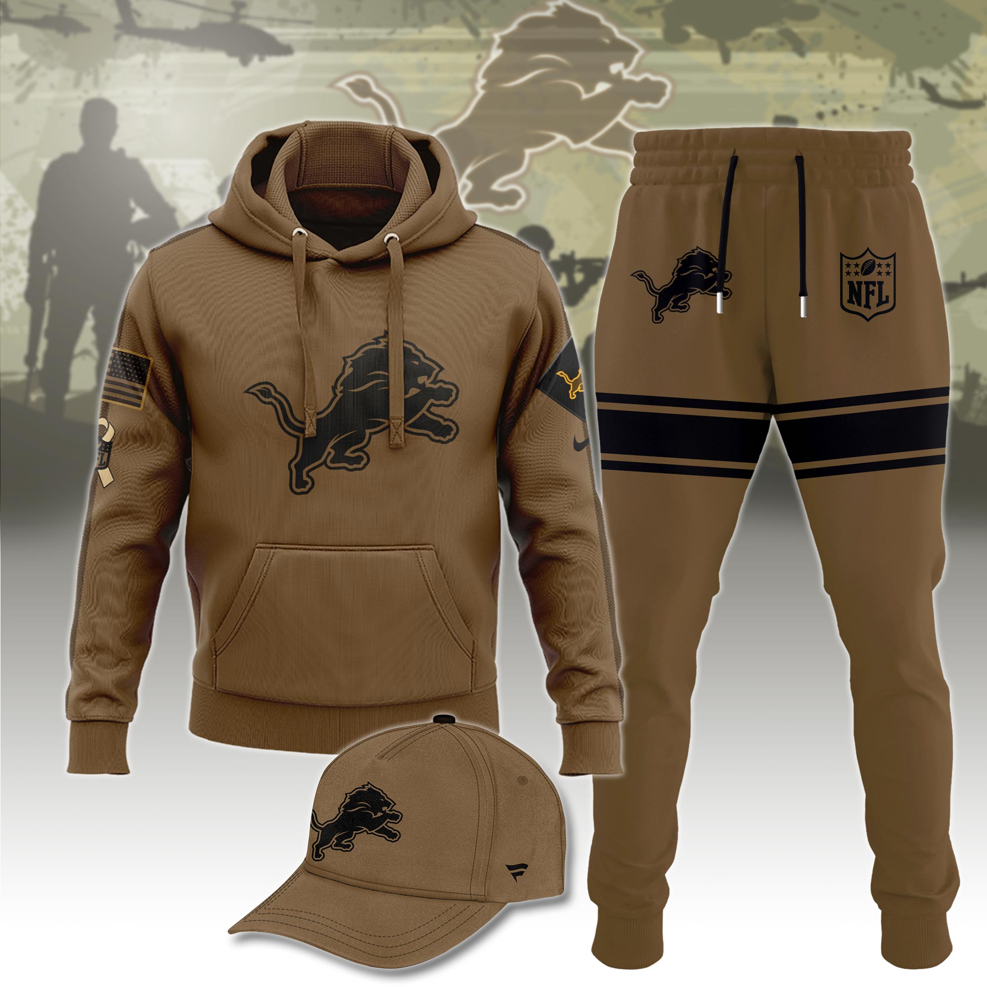 Detroit Lions Veterans Hoodie - Famjoys Detroit Lions Veterans Hoodie - Famjoys