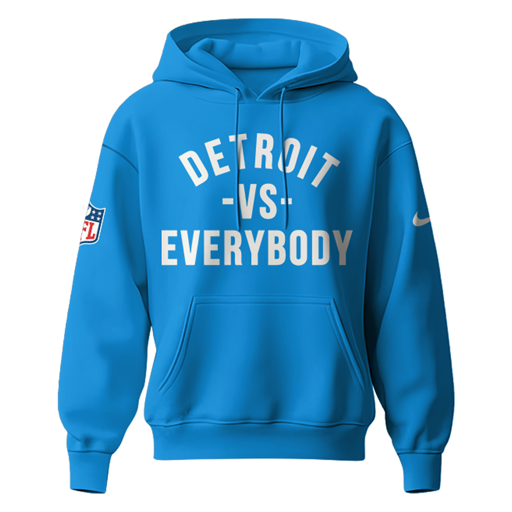 Detroit Lions vs Everybody Hoodie - Famjoys Detroit Lions vs Everybody Hoodie - Famjoys