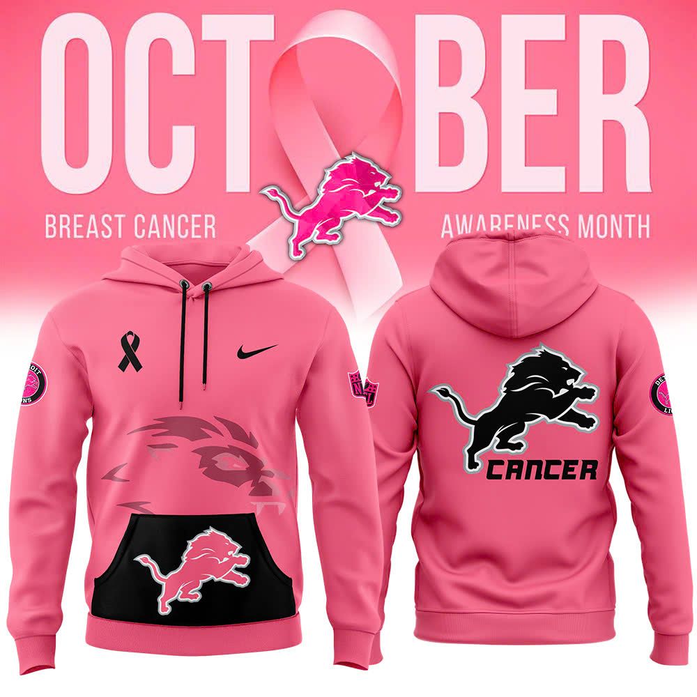 Detroit Lions Women's Breast Cancer Awareness Crucial Catch Fanfare Hoodie – Pink - Famjoys Detroit Lions Women's Breast Cancer Awareness Crucial Catch Fanfare Hoodie – Pink - Famjoys