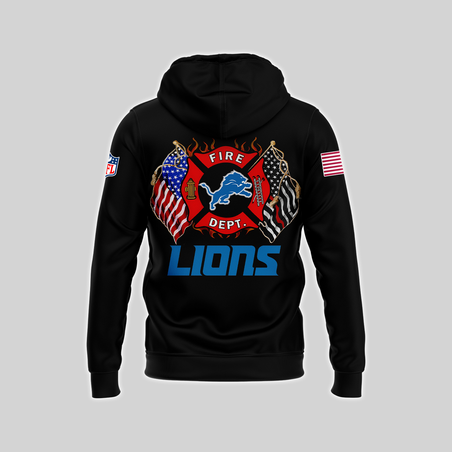 Detroit Lions x Firefighter Appreciation Night Premium Hoodie - Famjoys Detroit Lions x Firefighter Appreciation Night Premium Hoodie - Famjoys