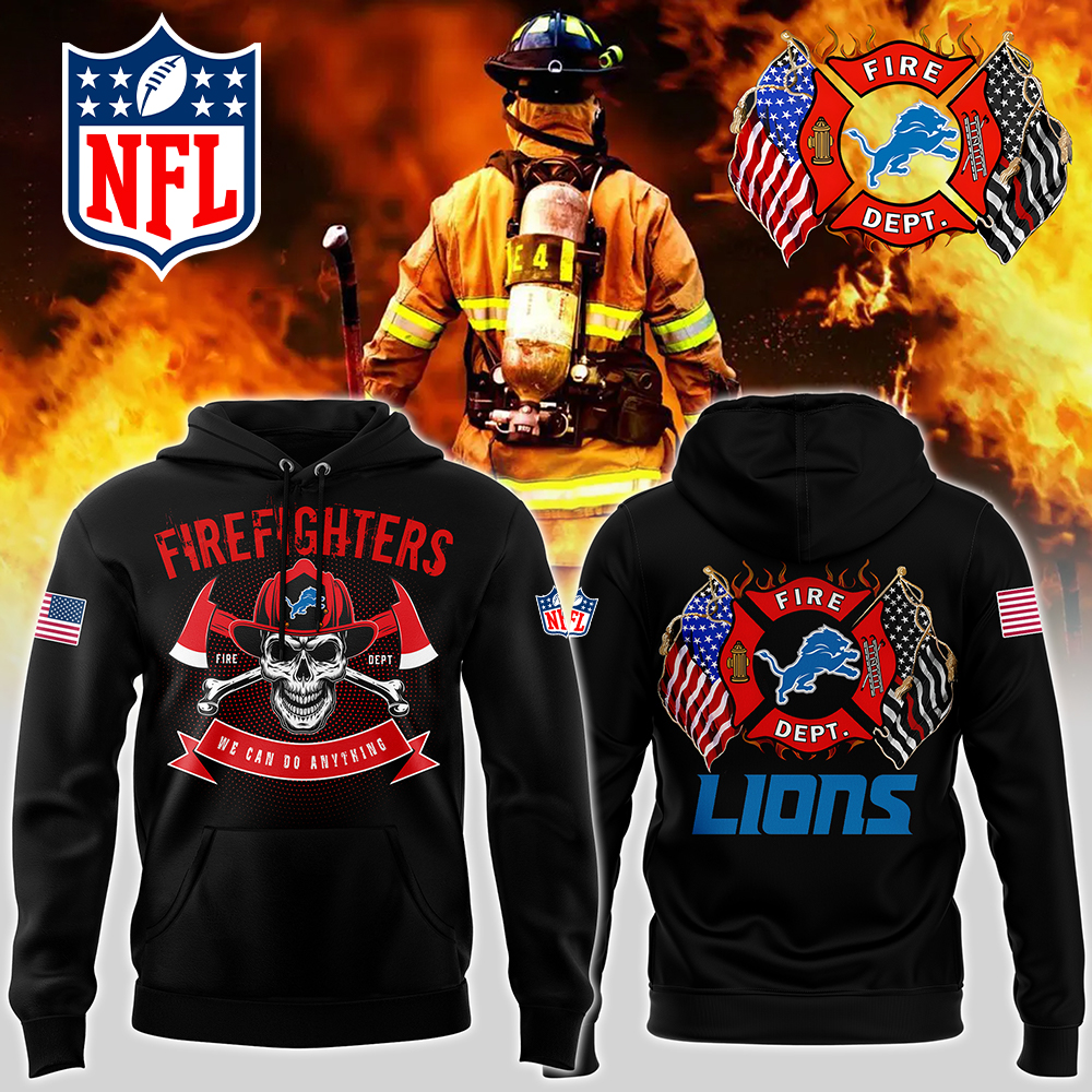 Detroit Lions x Firefighter Appreciation Night Premium Hoodie - Famjoys Detroit Lions x Firefighter Appreciation Night Premium Hoodie - Famjoys