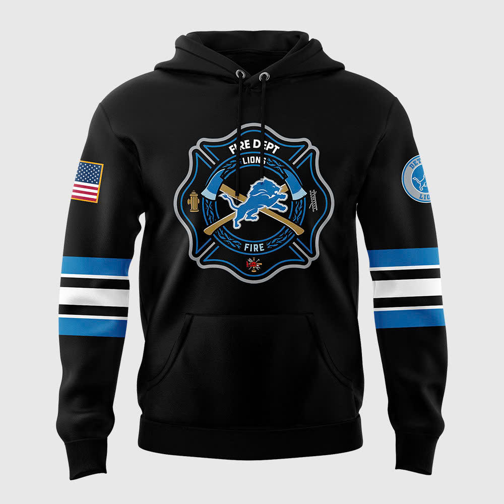 Detroit Lions x Firefighter Appreciation Night Premium Pullover Hoodie - Famjoys Detroit Lions x Firefighter Appreciation Night Premium Pullover Hoodie - Famjoys