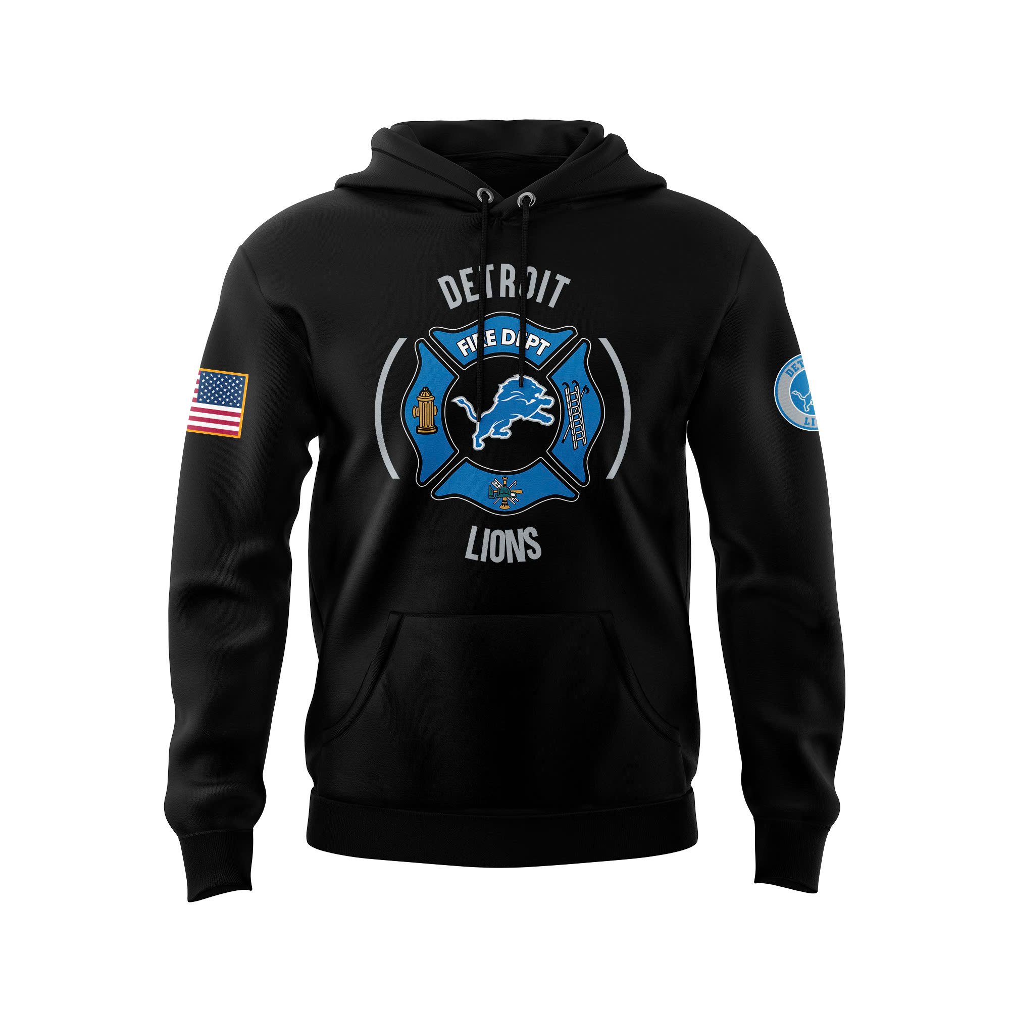 Detroit Lions x Firefighter Appreciation Night Premium Pullover Hoodie - Famjoys Detroit Lions x Firefighter Appreciation Night Premium Pullover Hoodie - Famjoys