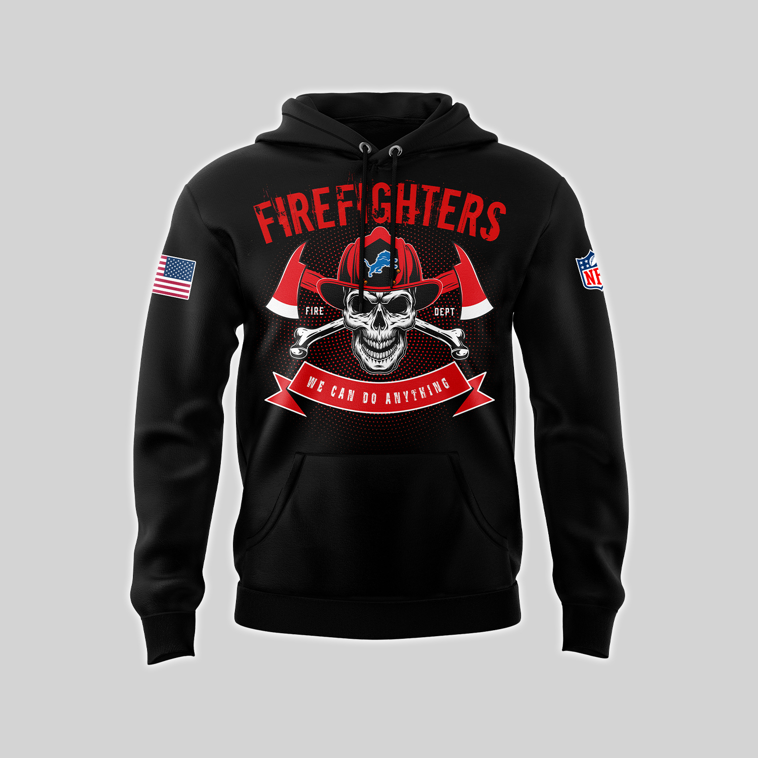 Detroit Lions x Firefighter Appreciation Night Premium Pullover Hoodie V3 - Famjoys Detroit Lions x Firefighter Appreciation Night Premium Pullover Hoodie V3 - Famjoys
