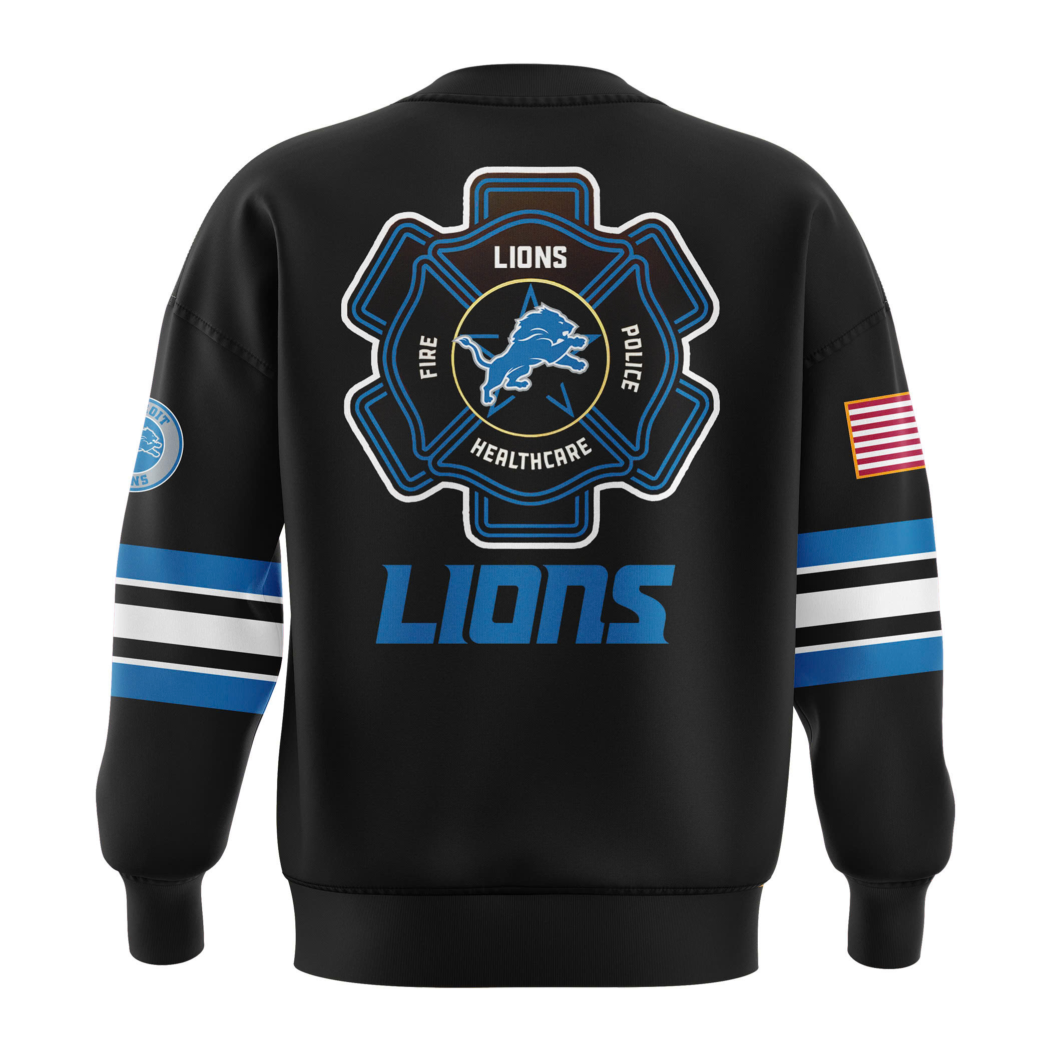 Detroit Lions x Firefighter Appreciation Night Premium Sweatershirt - Famjoys Detroit Lions x Firefighter Appreciation Night Premium Sweatershirt - Famjoys