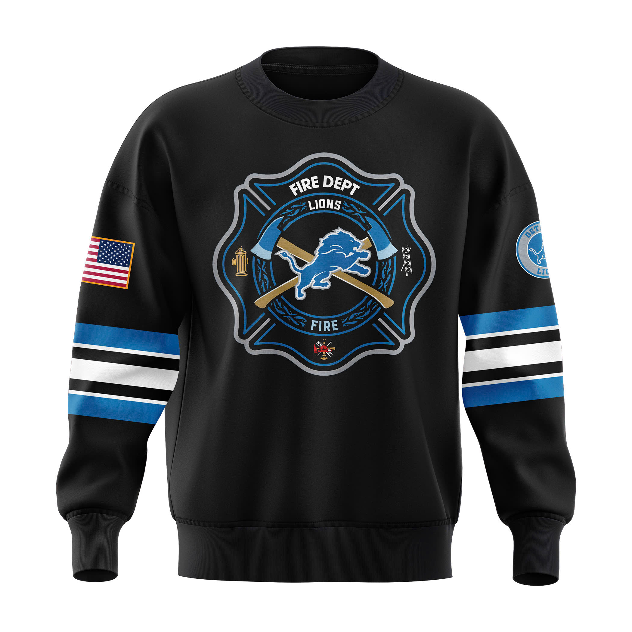 Detroit Lions x Firefighter Appreciation Night Premium Sweatershirt - Famjoys Detroit Lions x Firefighter Appreciation Night Premium Sweatershirt - Famjoys