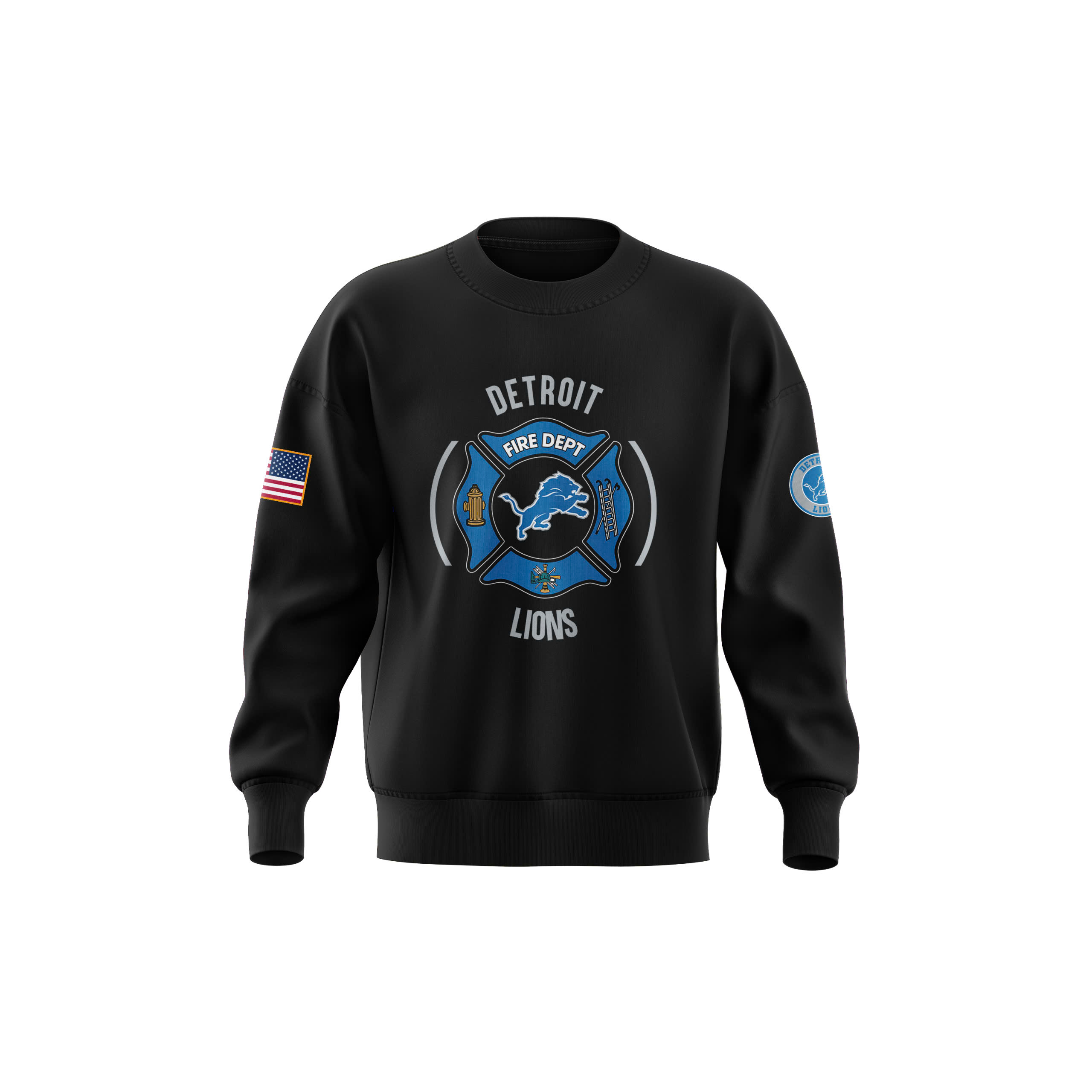 Detroit Lions x Firefighter Appreciation Night Premium Sweatershirt - Famjoys Detroit Lions x Firefighter Appreciation Night Premium Sweatershirt - Famjoys
