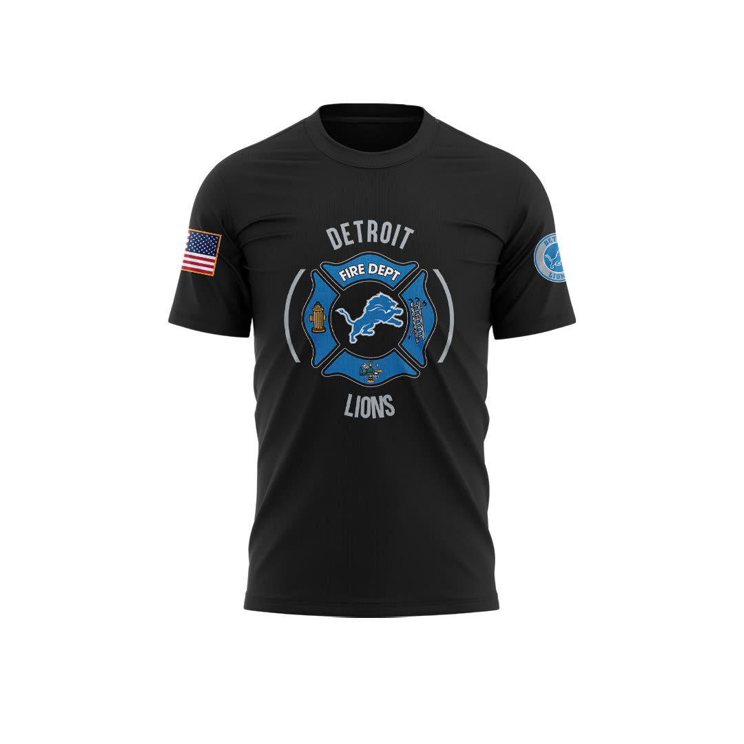 Detroit Lions x Firefighter Appreciation Night Premium Tee - Famjoys Detroit Lions x Firefighter Appreciation Night Premium Tee - Famjoys