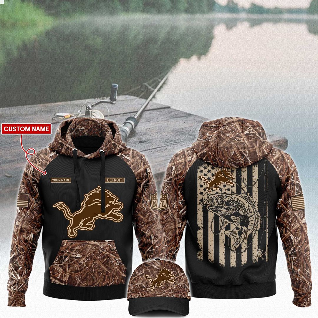 Detroit Lions x Fishing Hoodie 2024 - Famjoys Detroit Lions x Fishing Hoodie 2024 - Famjoys