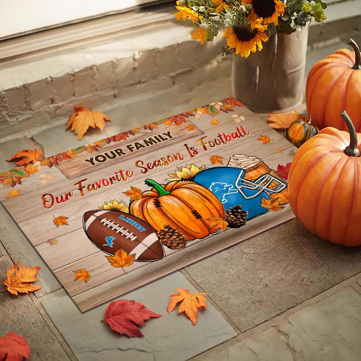 Detroit LionsOur Favorite Season is Football Doormat