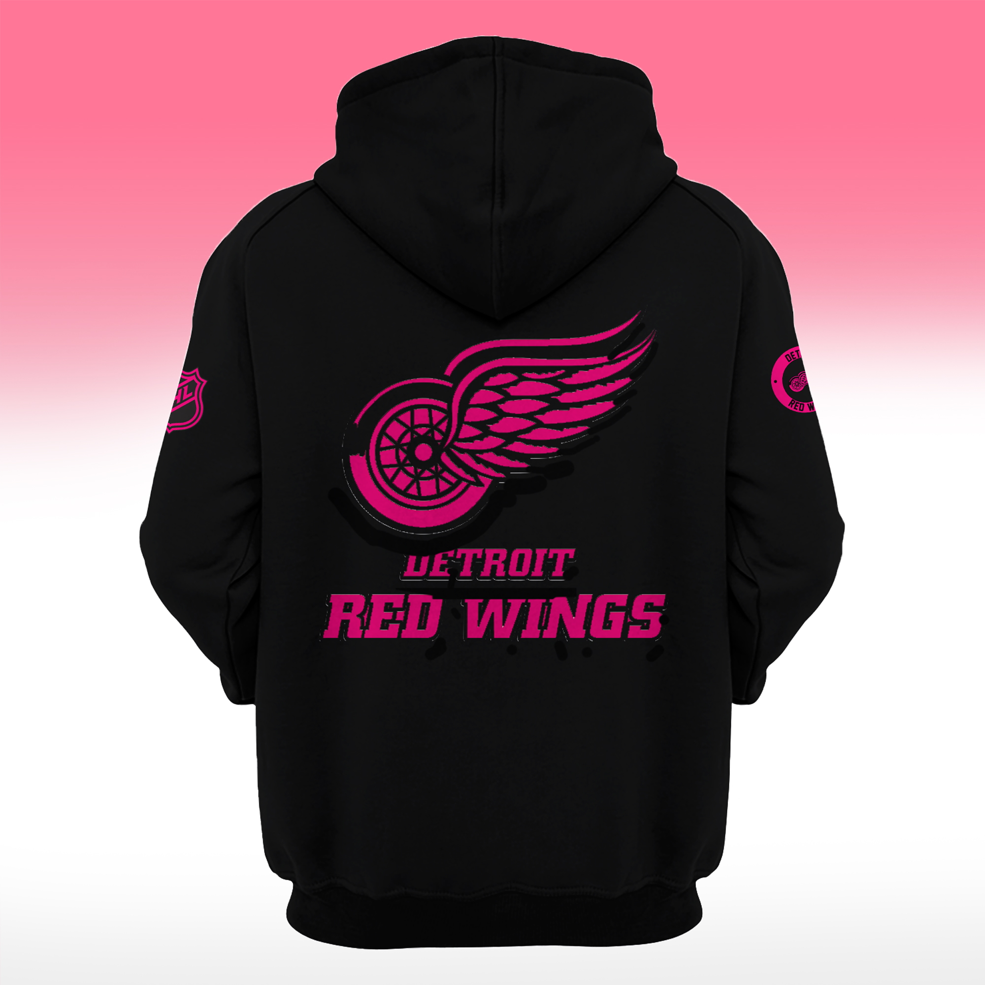 Detroit Red Wings NHL Breast Cancer Awareness Month Pullover Hoodie - Famjoys Detroit Red Wings NHL Breast Cancer Awareness Month Pullover Hoodie - Famjoys