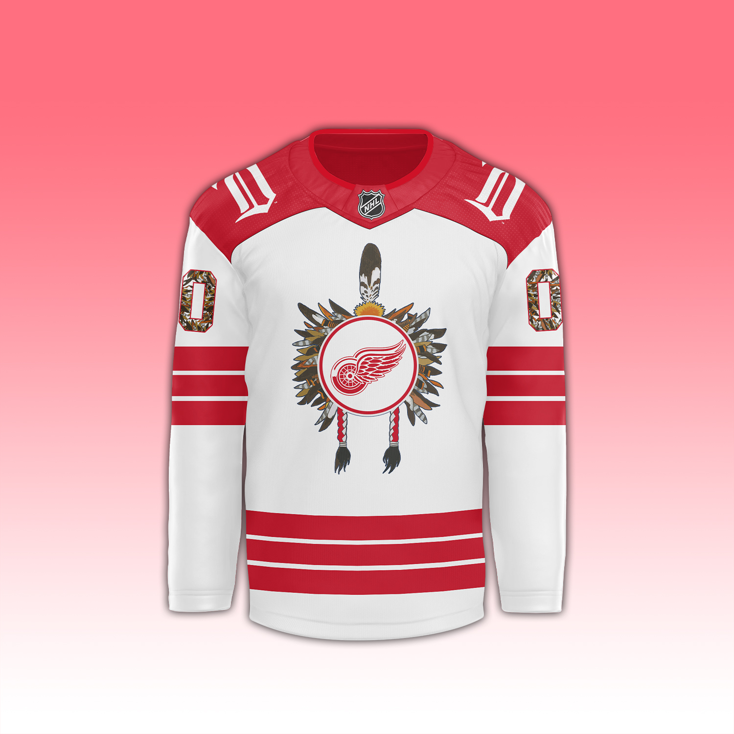 Detroit Red Wings NHL Native American Heritage Month Premium Jersey - Famjoys Detroit Red Wings NHL Native American Heritage Month Premium Jersey - Famjoys