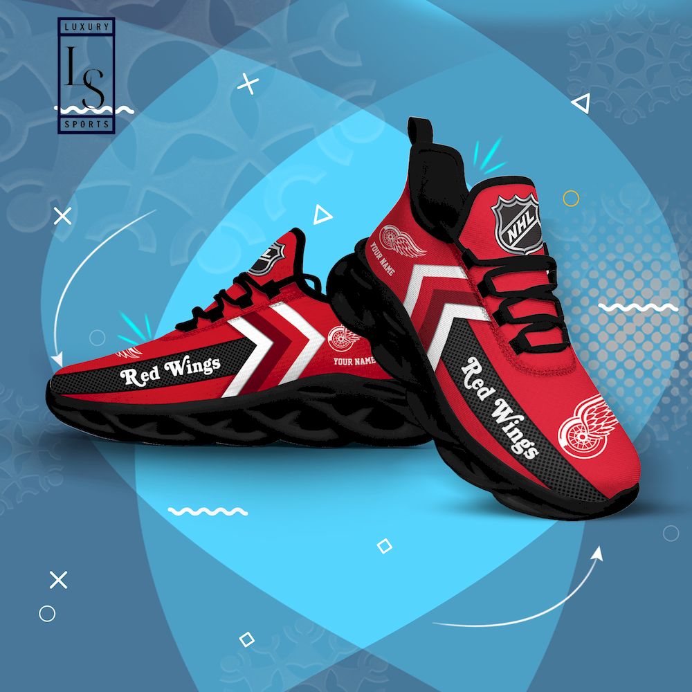 Detroit Red Wings NHL Personalized Max Soul Shoes - Famjoys Detroit Red Wings NHL Personalized Max Soul Shoes - Famjoys