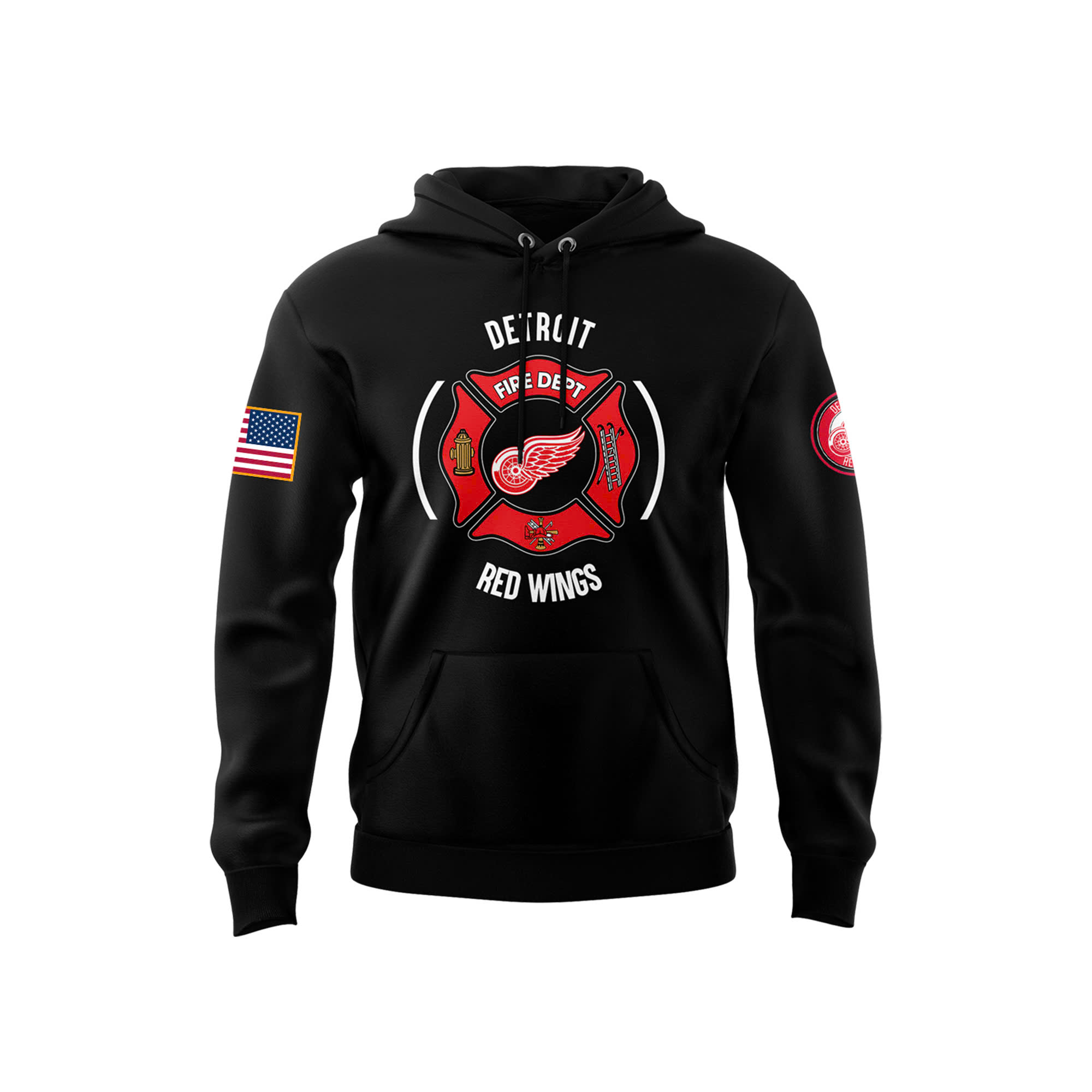 Detroit Red Wings x 2025 Firefighter Appreciation Night Premium Pullover Hoodie - Famjoys Detroit Red Wings x 2025 Firefighter Appreciation Night Premium Pullover Hoodie - Famjoys