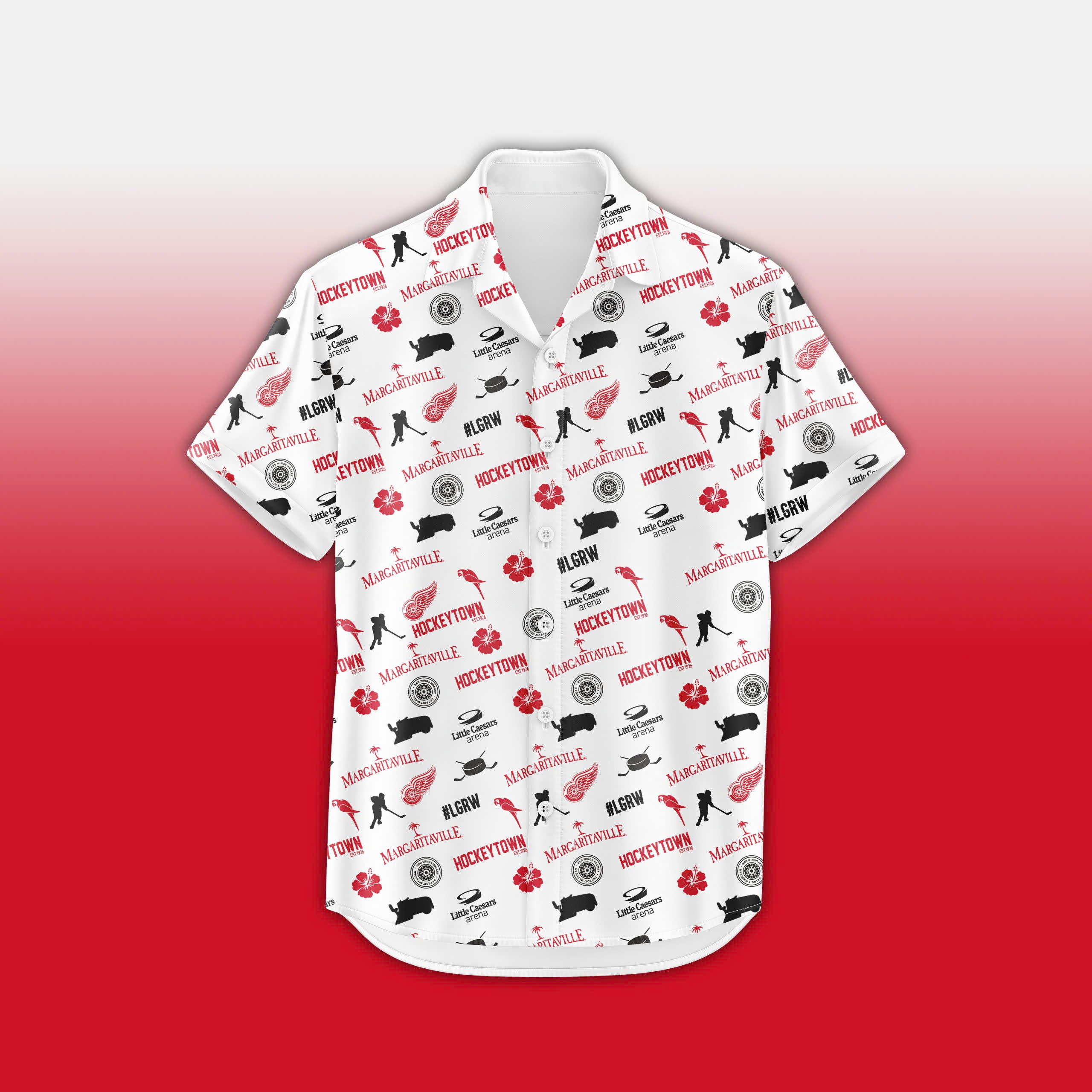 Detroit Red Wings x Margaritaville Night Premium Hawaii Shirt - Famjoys Detroit Red Wings x Margaritaville Night Premium Hawaii Shirt - Famjoys