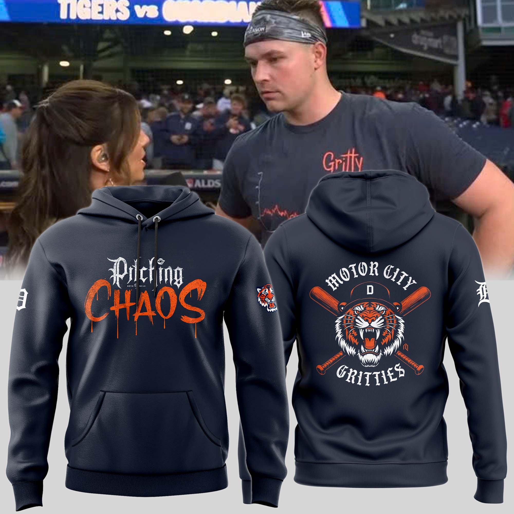 Detroit Tigers CHAOS Hoodie - Famjoys Detroit Tigers CHAOS Hoodie - Famjoys