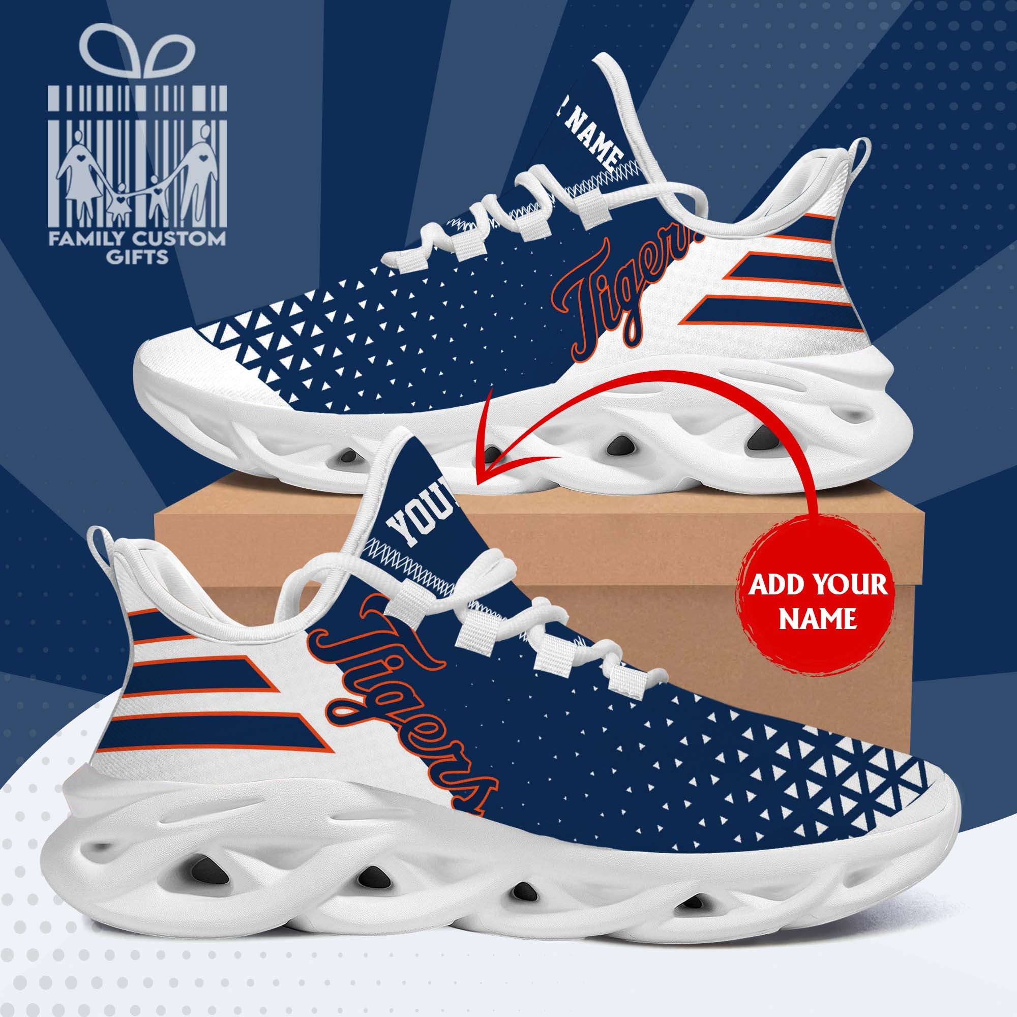 Detroit Tigers Custom Baseball Personalized Max Soul Sneakers Running Sport Shoes for Men Women - Famjoys Detroit Tigers Custom Baseball Personalized Max Soul Sneakers Running Sport Shoes for Men Women - Famjoys