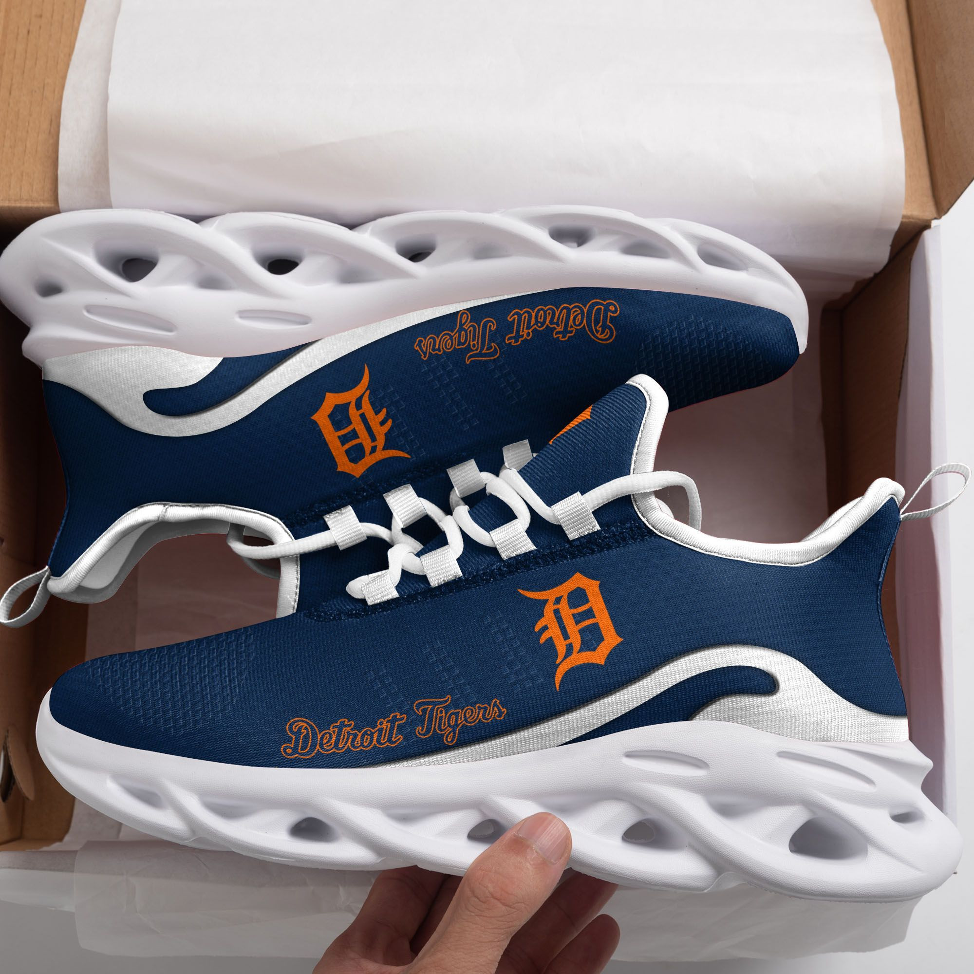 Detroit Tigers D Printed Max Soul Clunky Sneaker Shoes - Famjoys Detroit Tigers D Printed Max Soul Clunky Sneaker Shoes - Famjoys