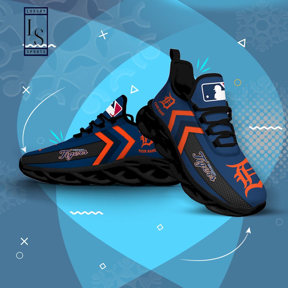 Detroit Tigers Personalized Max Soul Shoes - Famjoys Detroit Tigers Personalized Max Soul Shoes - Famjoys