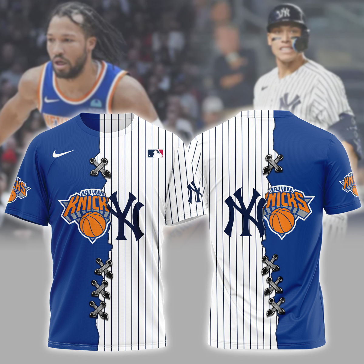 DHFLPC1121 New York Knicks vs New york yankees Hoodie Set - Famjoys DHFLPC1121 New York Knicks vs New york yankees Hoodie Set - Famjoys