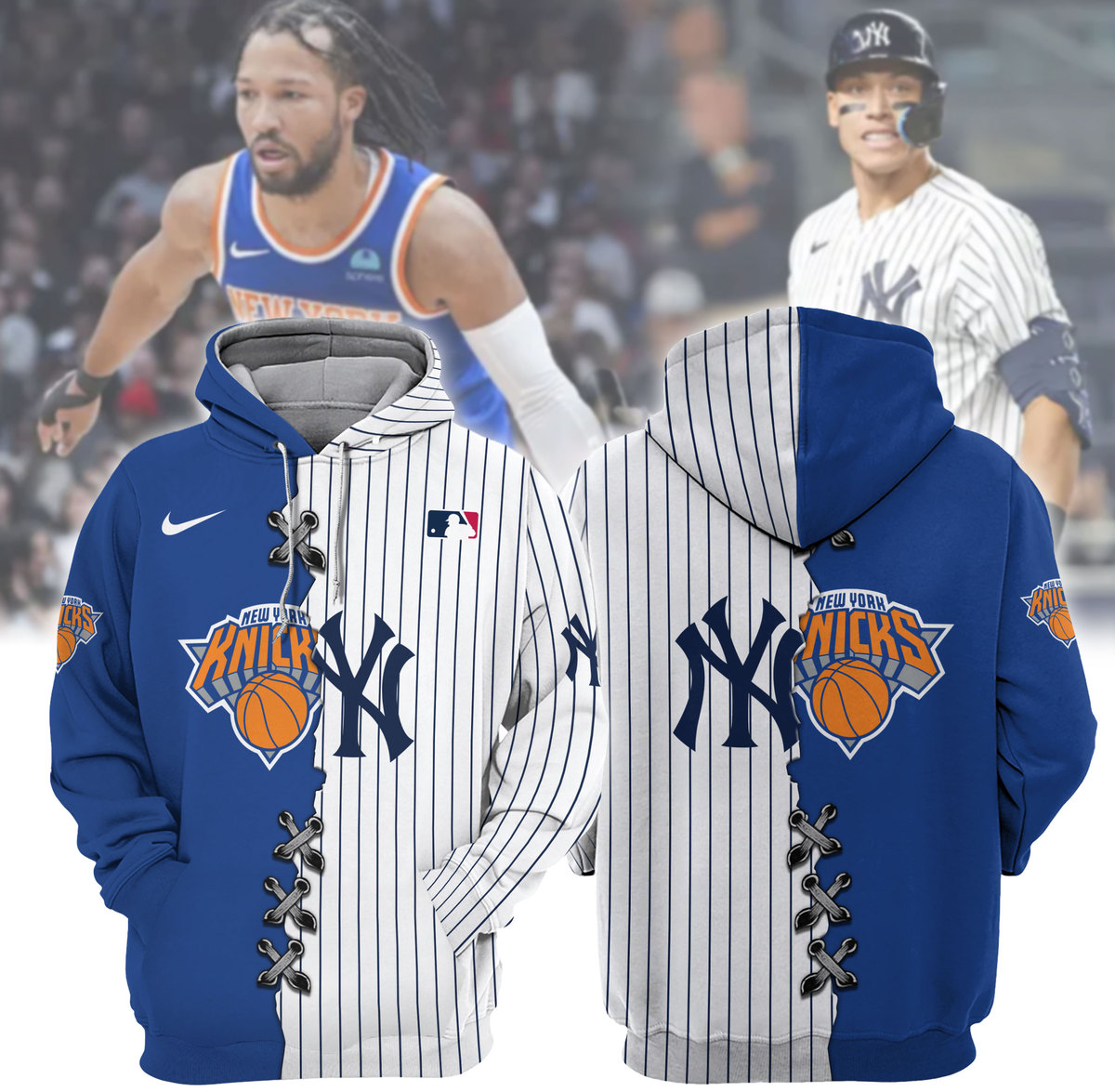 DHFLPC1121 New York Knicks vs New york yankees Hoodie Set - Famjoys DHFLPC1121 New York Knicks vs New york yankees Hoodie Set - Famjoys