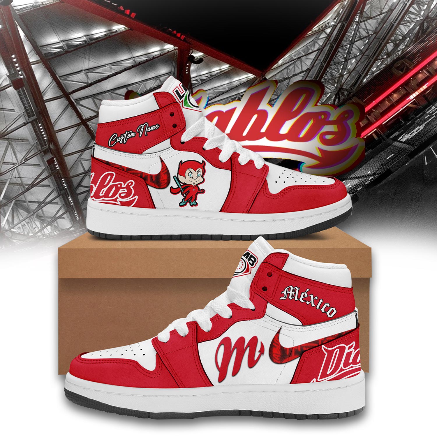 Diablos Rojos del México Sports Shoes v3 - Famjoys Diablos Rojos del México Sports Shoes v3 - Famjoys