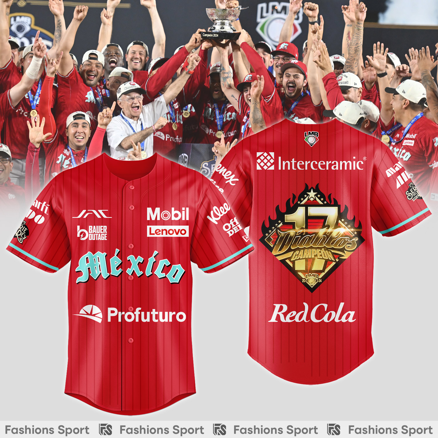 Diablos Rojos del Mexico Campeones baseball Jersey - Famjoys Diablos Rojos del Mexico Campeones baseball Jersey - Famjoys