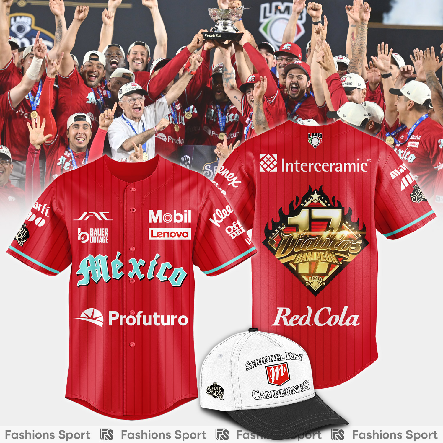 Diablos Rojos del Mexico Campeones baseball Jersey - Famjoys Diablos Rojos del Mexico Campeones baseball Jersey - Famjoys