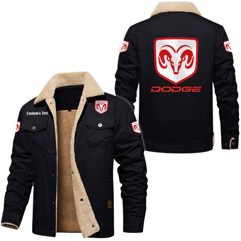 Dodge Cargo Fleece Lined Cotton Jacket Multicolor, vintage style, customize name