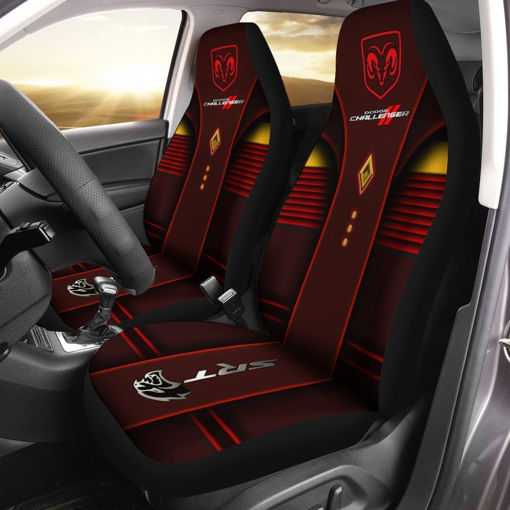 Dodge Challenger  Car Seat Cover (Set of 2) Ver 1 (Red)