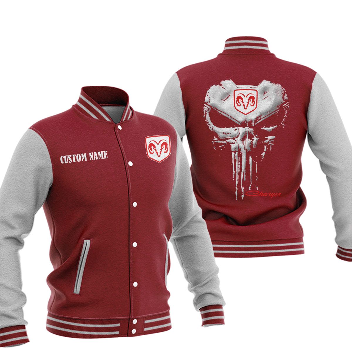 Dodge Charger Baseball Jacket, Multicolor - Famjoys Dodge Charger Baseball Jacket, Multicolor - Famjoys