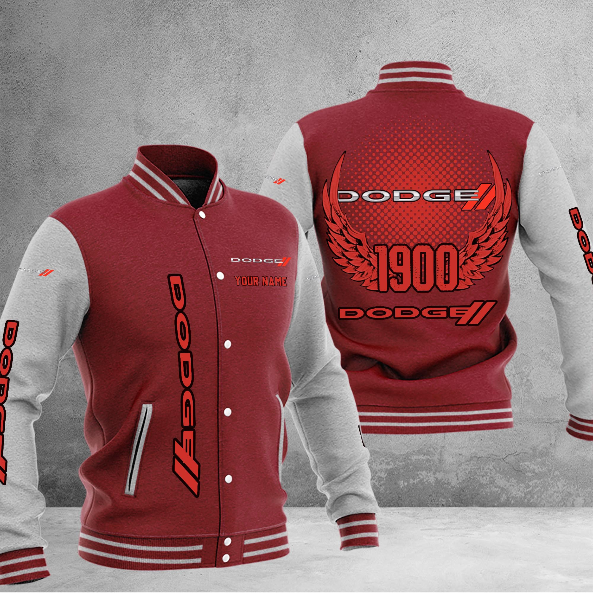 Dodge DMHJ1036 Baseball Jacket Multicolor - Famjoys Dodge DMHJ1036 Baseball Jacket Multicolor - Famjoys