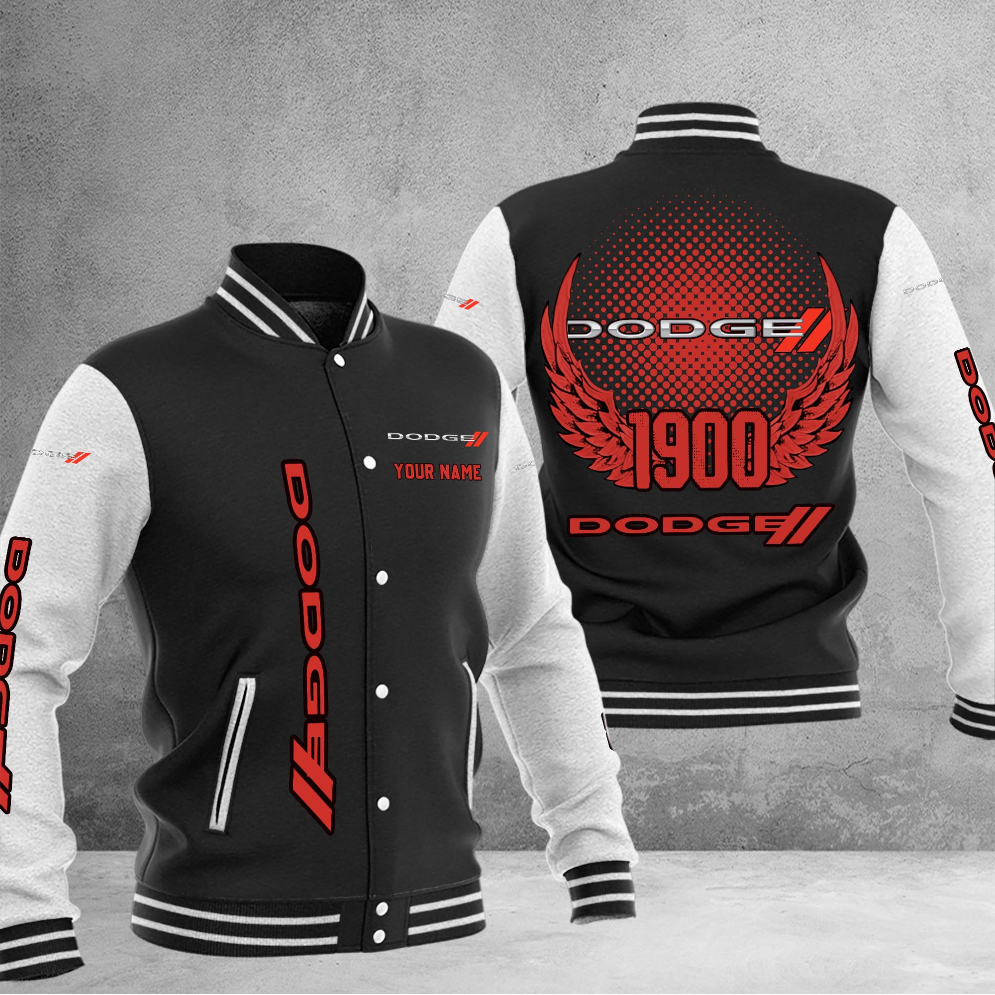 Dodge DMHJ1036 Baseball Jacket Multicolor - Famjoys Dodge DMHJ1036 Baseball Jacket Multicolor - Famjoys