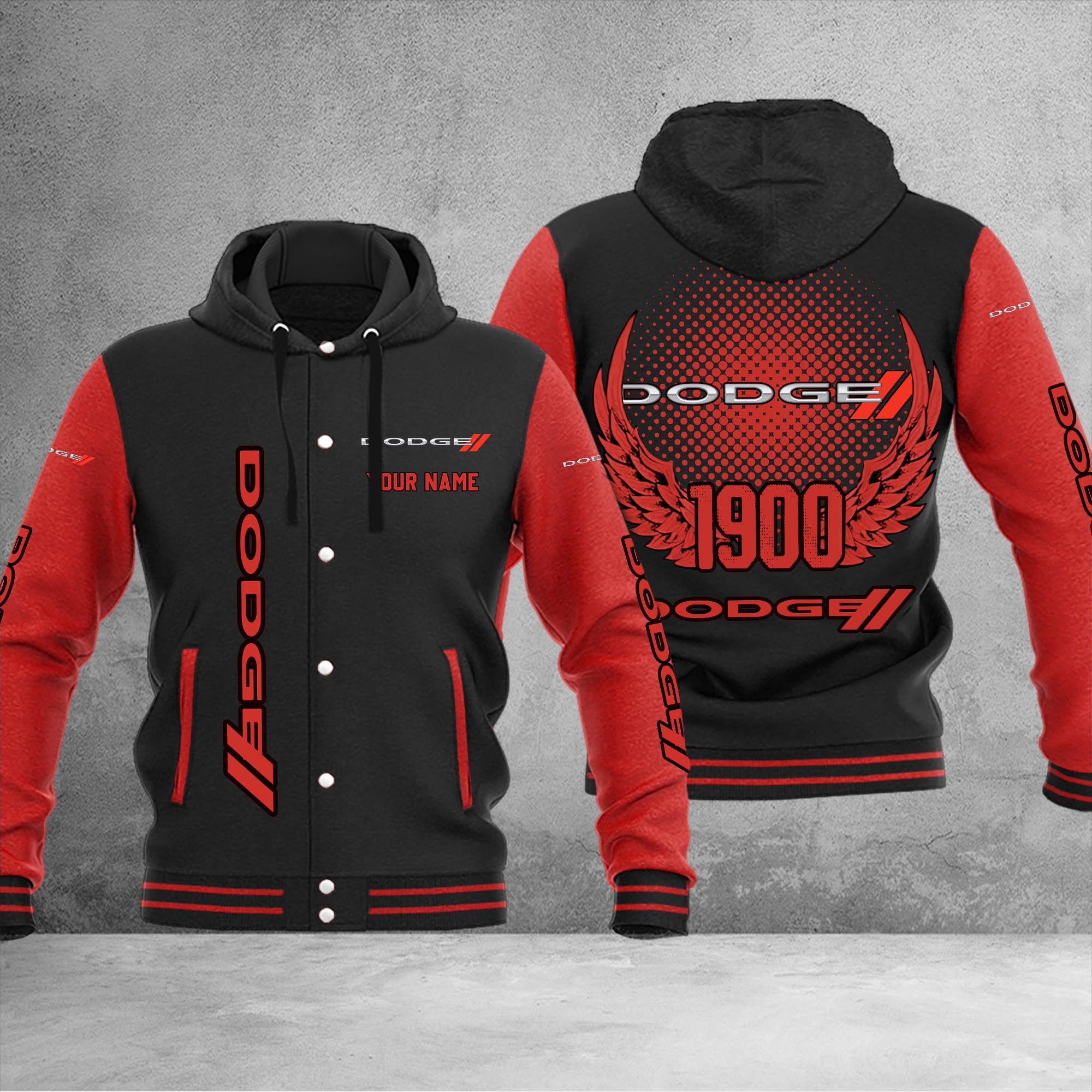 Dodge DMHJ1036 Baseball Jacket Multicolor - Famjoys Dodge DMHJ1036 Baseball Jacket Multicolor - Famjoys
