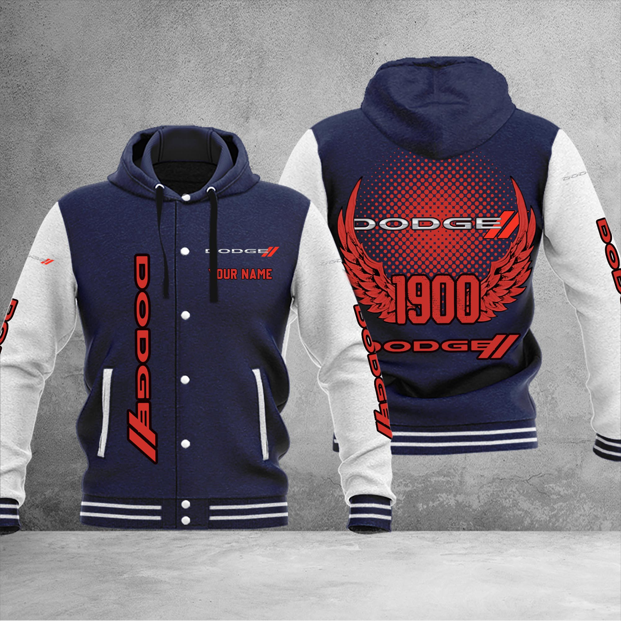 Dodge DMHJ1036 Baseball Jacket Multicolor - Famjoys Dodge DMHJ1036 Baseball Jacket Multicolor - Famjoys