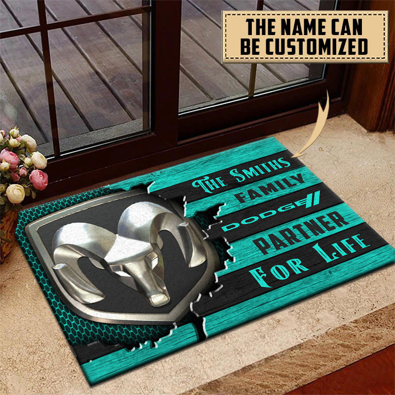 Dodge Doormat Custom Name, Multicolor - Famjoys Dodge Doormat Custom Name, Multicolor - Famjoys