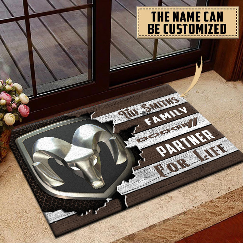 Dodge Doormat Custom Name, Multicolor - Famjoys Dodge Doormat Custom Name, Multicolor - Famjoys