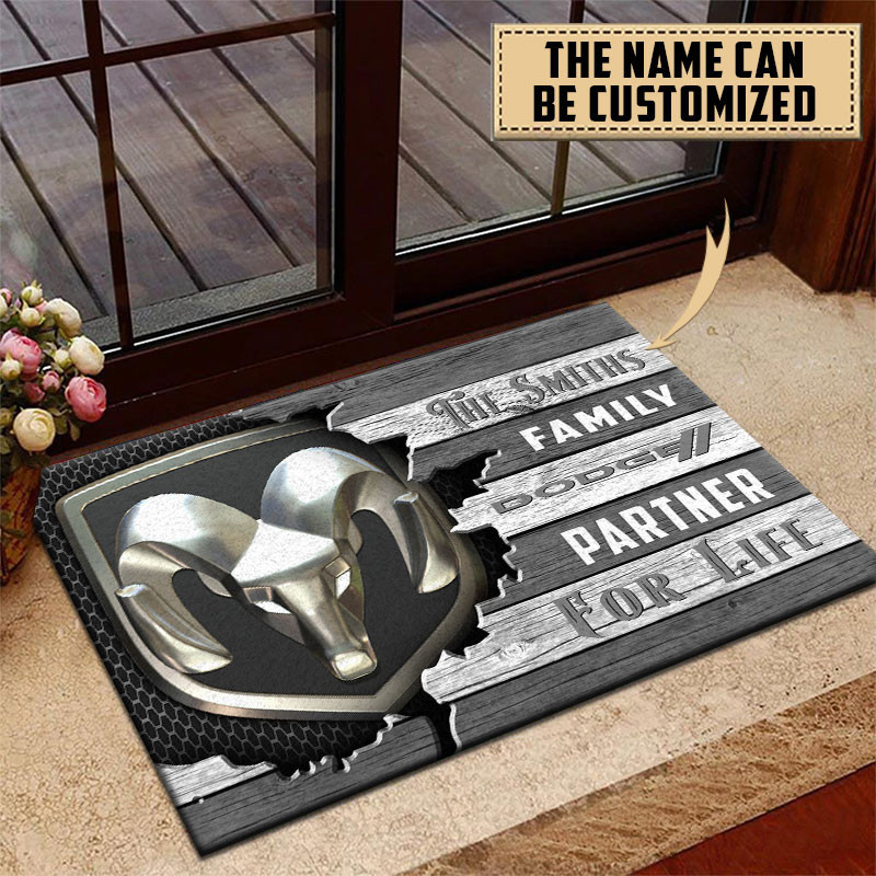 Dodge Doormat Custom Name, Multicolor - Famjoys Dodge Doormat Custom Name, Multicolor - Famjoys