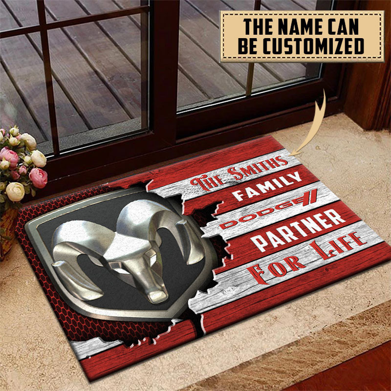 Dodge Doormat Custom Name, Multicolor - Famjoys Dodge Doormat Custom Name, Multicolor - Famjoys