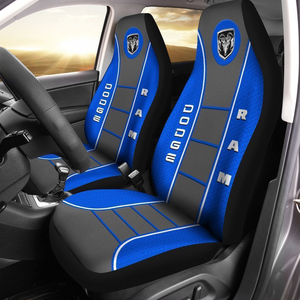 Dodge RAM  Car Seat Cover (Set of 2) Ver 5 (Blue)
