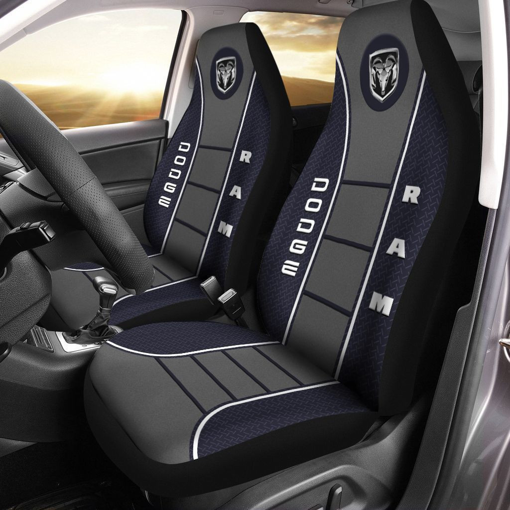 Dodge RAM  Car Seat Cover (Set of 2) Ver 5 (Dark Denim Blue)