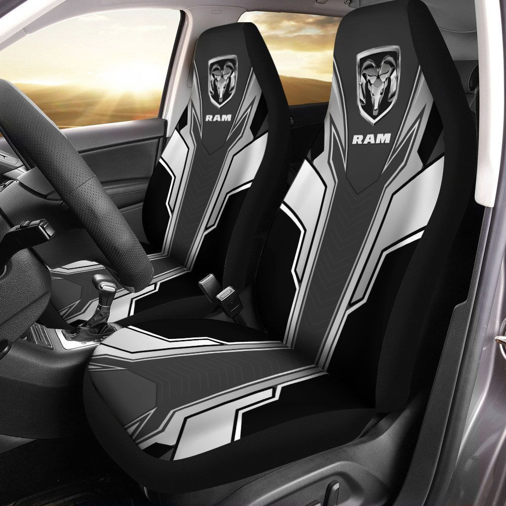 Dodge RAM  Car Seat Cover (Set of 2) Ver 6 (Black)