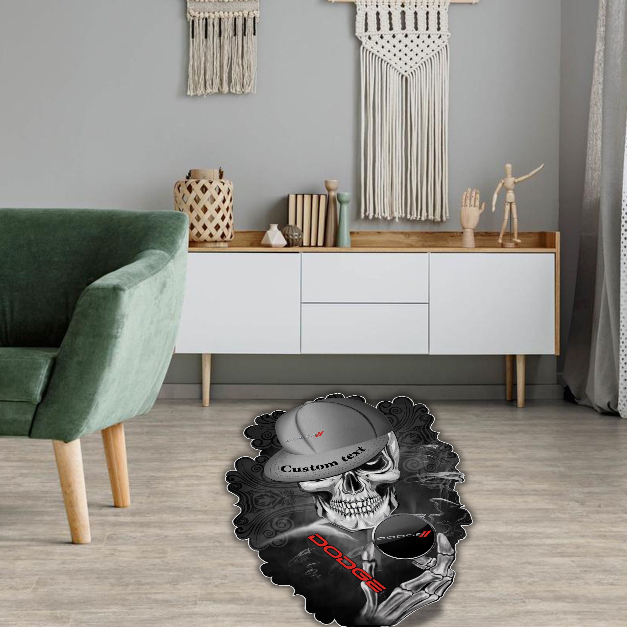 Dodge Skull Shaped Luxurious Doormat, Rug Home Decor, Custom name - Famjoys Dodge Skull Shaped Luxurious Doormat, Rug Home Decor, Custom name - Famjoys