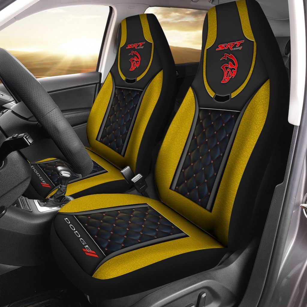 DODGE SRT AN-HT Car Seat Cover (Set of 2) Ver 2 (Yellow)