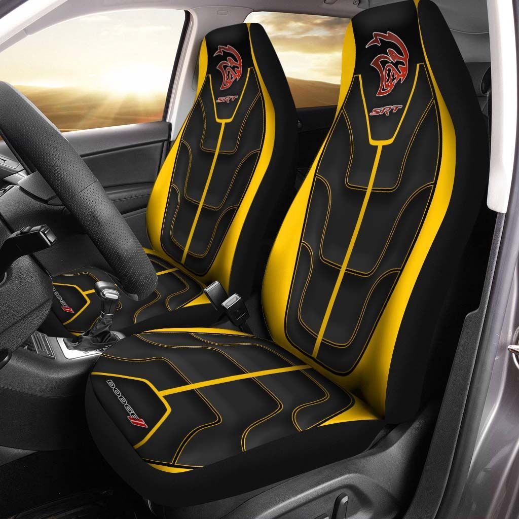 DODGE SRT AN-VA Car Seat Cover (Set of 2) Ver 1 (Yellow)