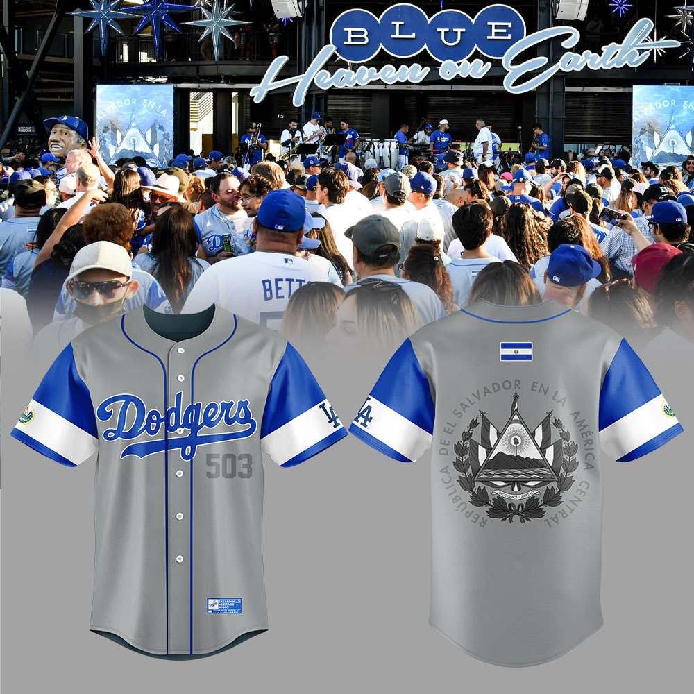 Dodgers Salvadoran Heritage Night Salvador Jersey+Pants+ Cap+NT28082406ID10DS10 - Famjoys Dodgers Salvadoran Heritage Night Salvador Jersey+Pants+ Cap+NT28082406ID10DS10 - Famjoys