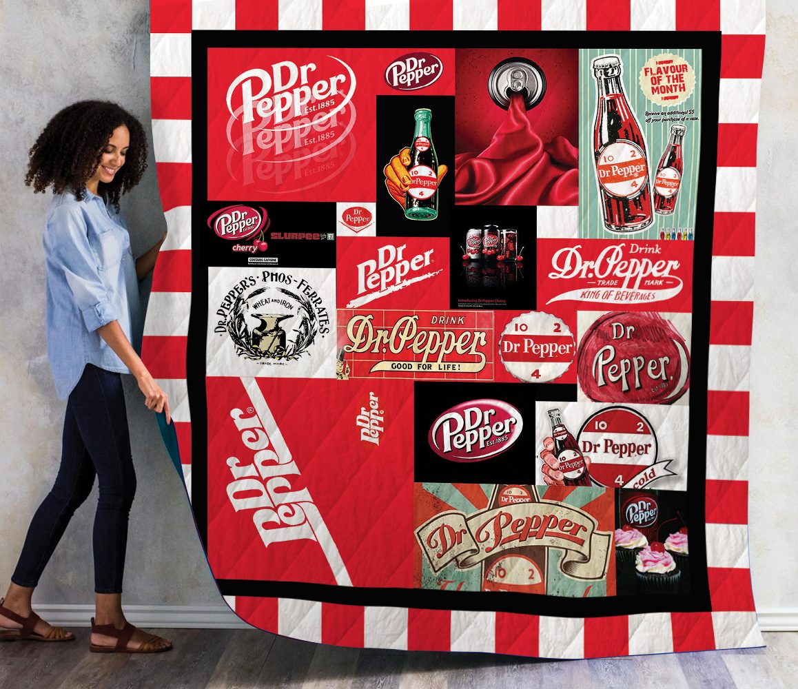 Dr Pepper Quilt Blanket - Famjoys Dr Pepper Quilt Blanket - Famjoys