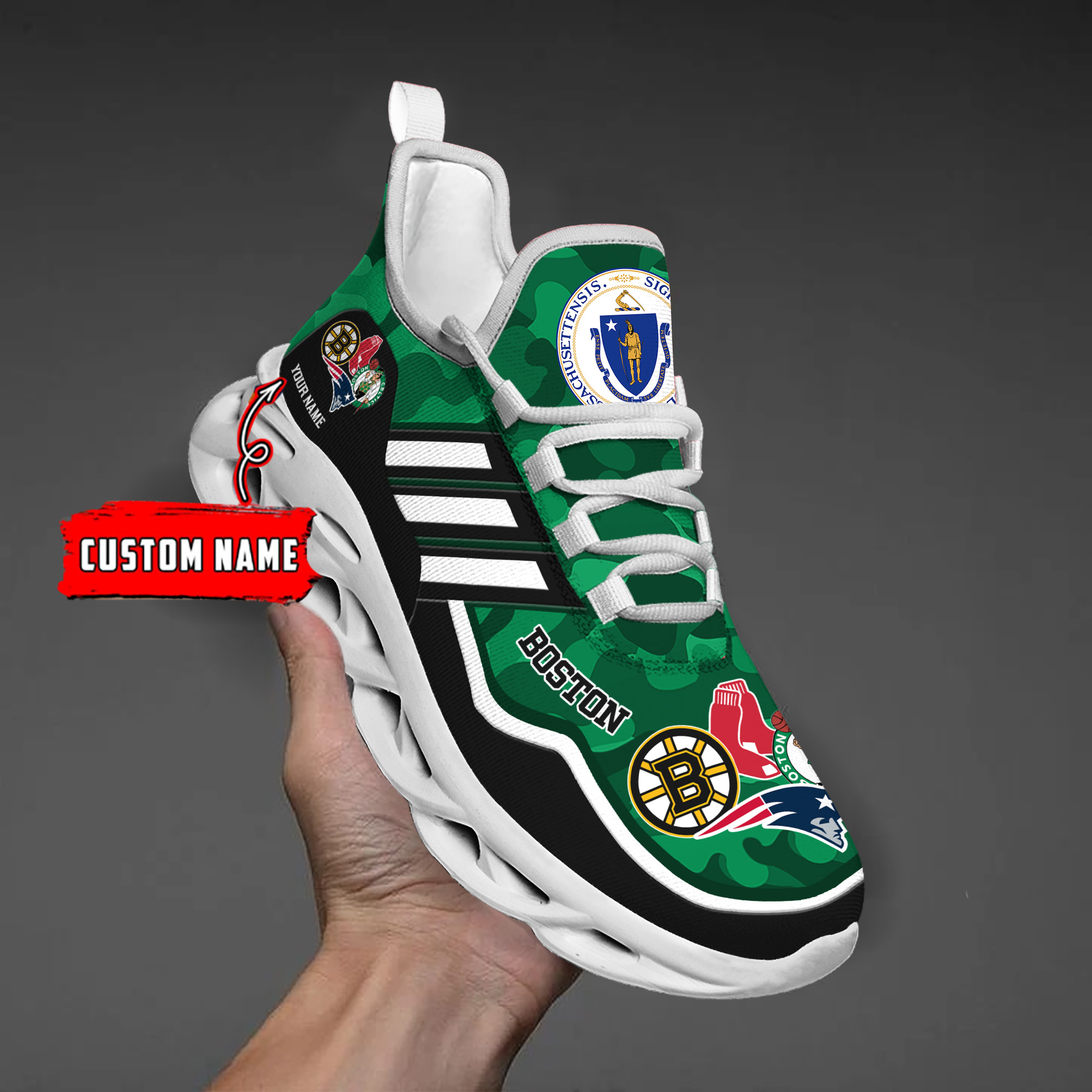 DS005 BostonGREEN001 Clunky Max Soul Shoes - Famjoys DS005 BostonGREEN001 Clunky Max Soul Shoes - Famjoys