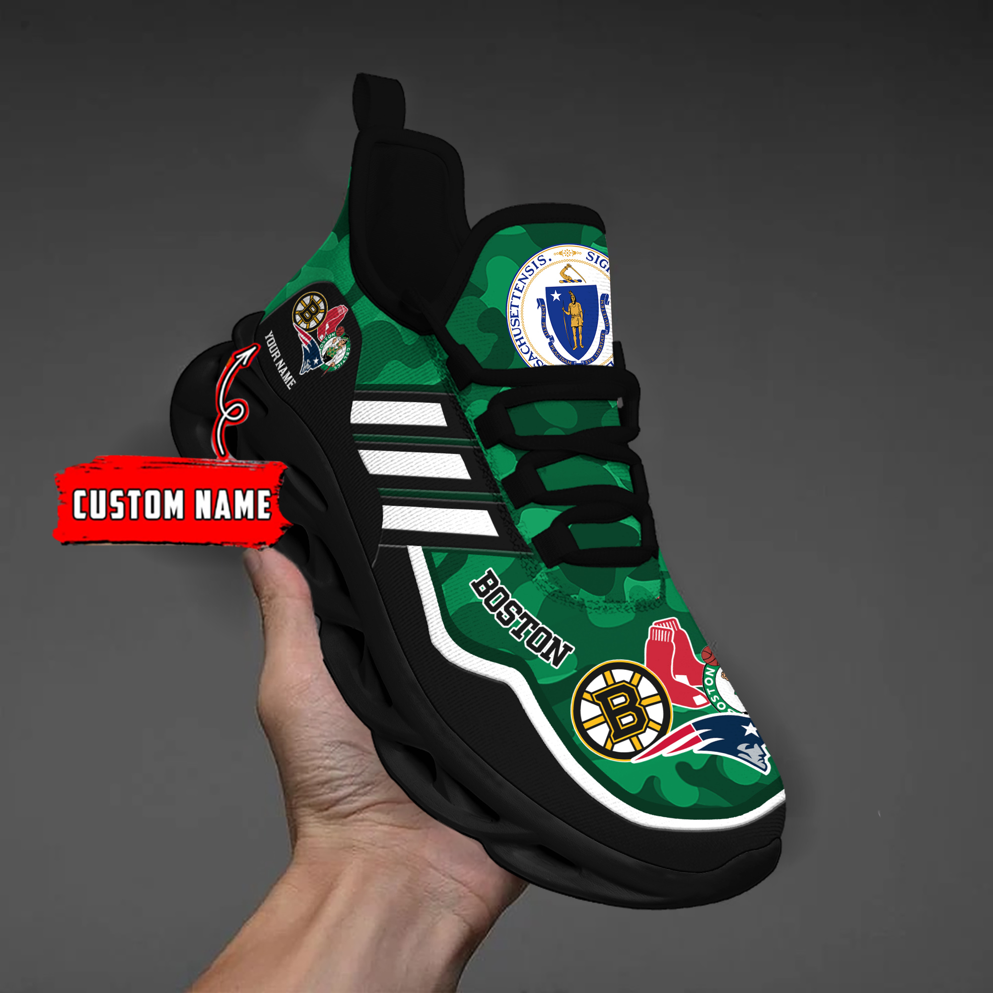 DS005 BostonGREEN001 Clunky Max Soul Shoes - Famjoys DS005 BostonGREEN001 Clunky Max Soul Shoes - Famjoys
